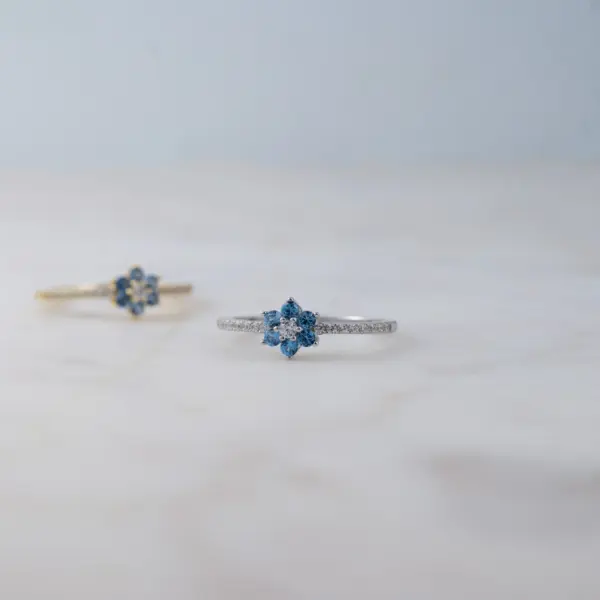 Aquamarine Dainty Ring, Gold Minimalist Ring, March Birthstone Ring, Sterling Silver Ring, Thin Ring, Delicate Ring, Gift for Her, Gemstone