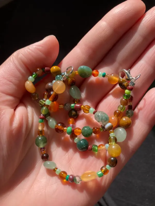 semi precious stone beaded NECKLACE, hippie JEWELLERY, hippie necklace, jewellery, hippie, BOHEMIAN jewellery