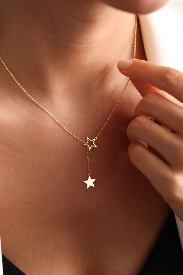 Star Charm Necklace, Tiny Star Necklace, Super Star Necklace, Star Choker, Stars Necklace, Layering Necklace, Gift for her, christmas gift - Image 3