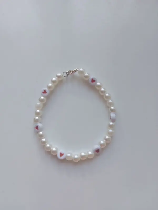 Pearl Heart Beaded Braclet - Image 3